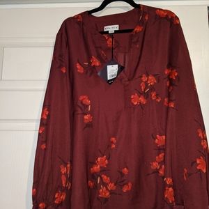 Floral burgundy blouse